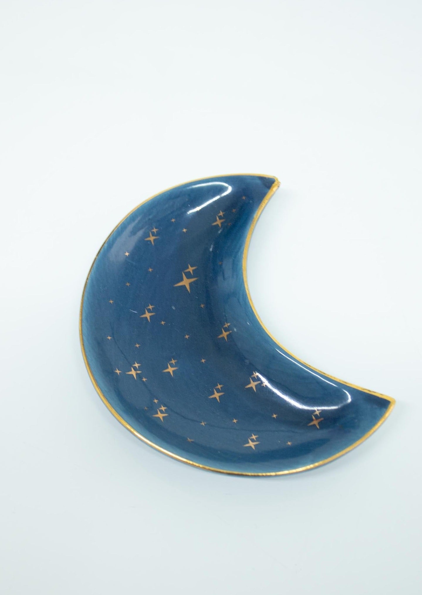 moon trinket dish blue