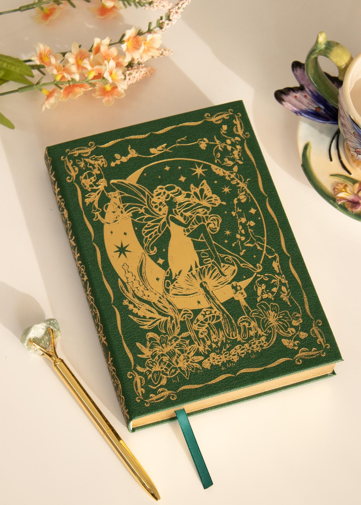 green leather fairy journal