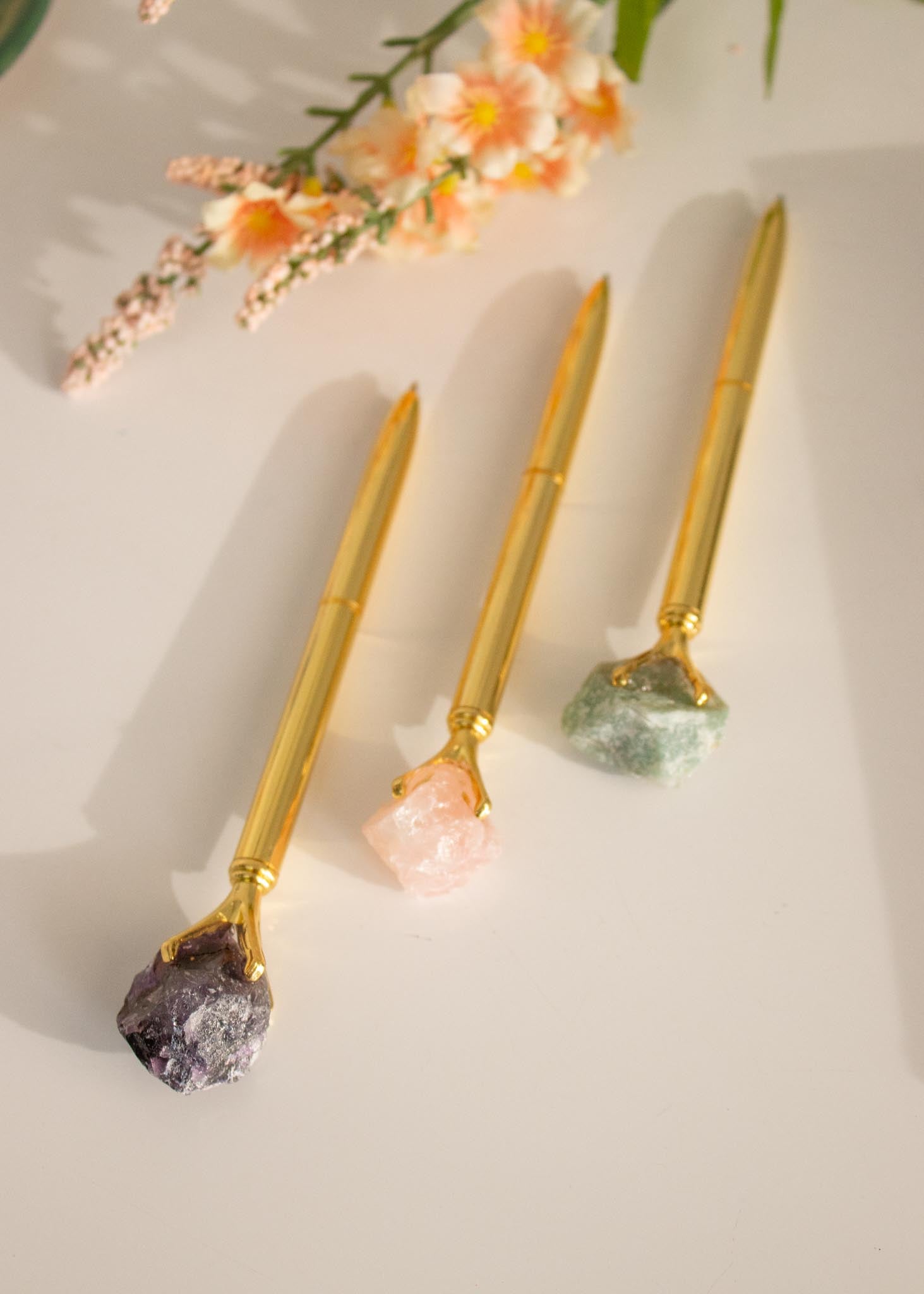 raw crystal topper pens