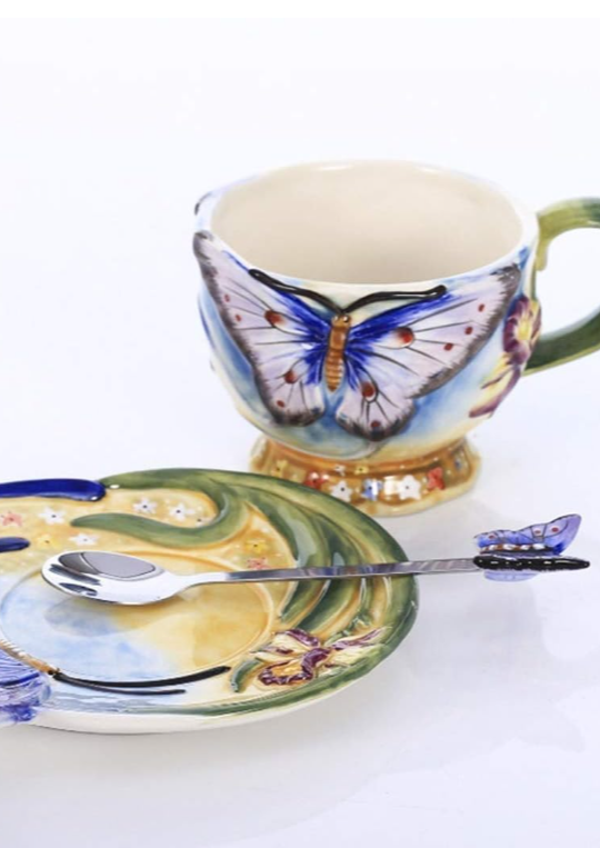butterfly cup and saucer set