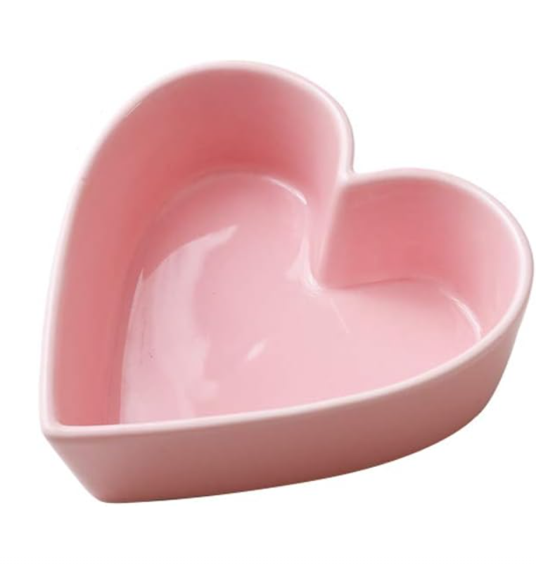 pink heart shaped bowl